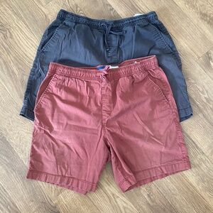 2x Old Navy Jogger Built-In Flex Shorts M Red & Gray